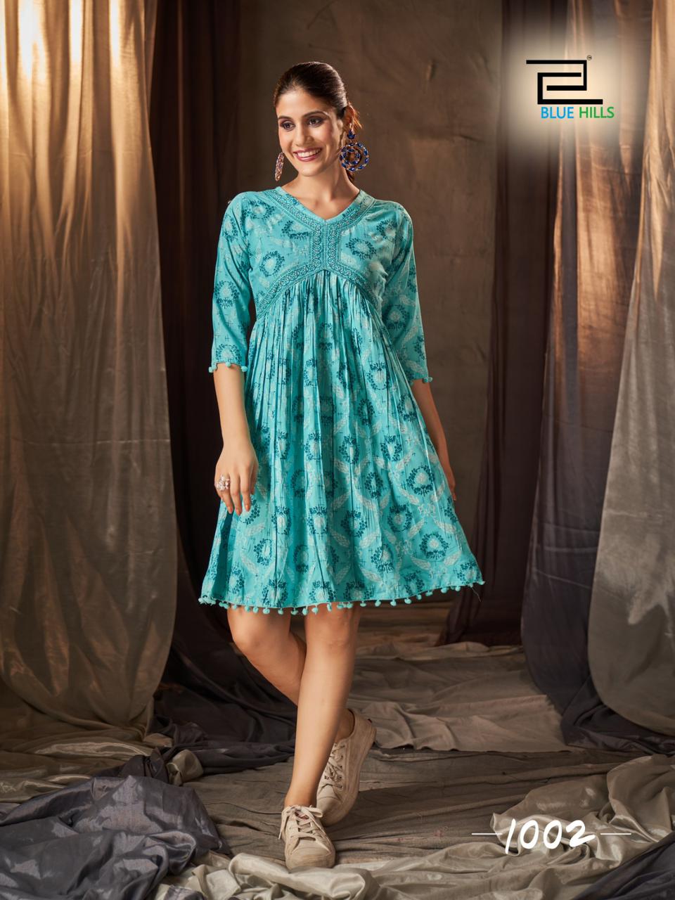 Pom Pom Alia By Blue Hills Short Printed Kurtis Catalog